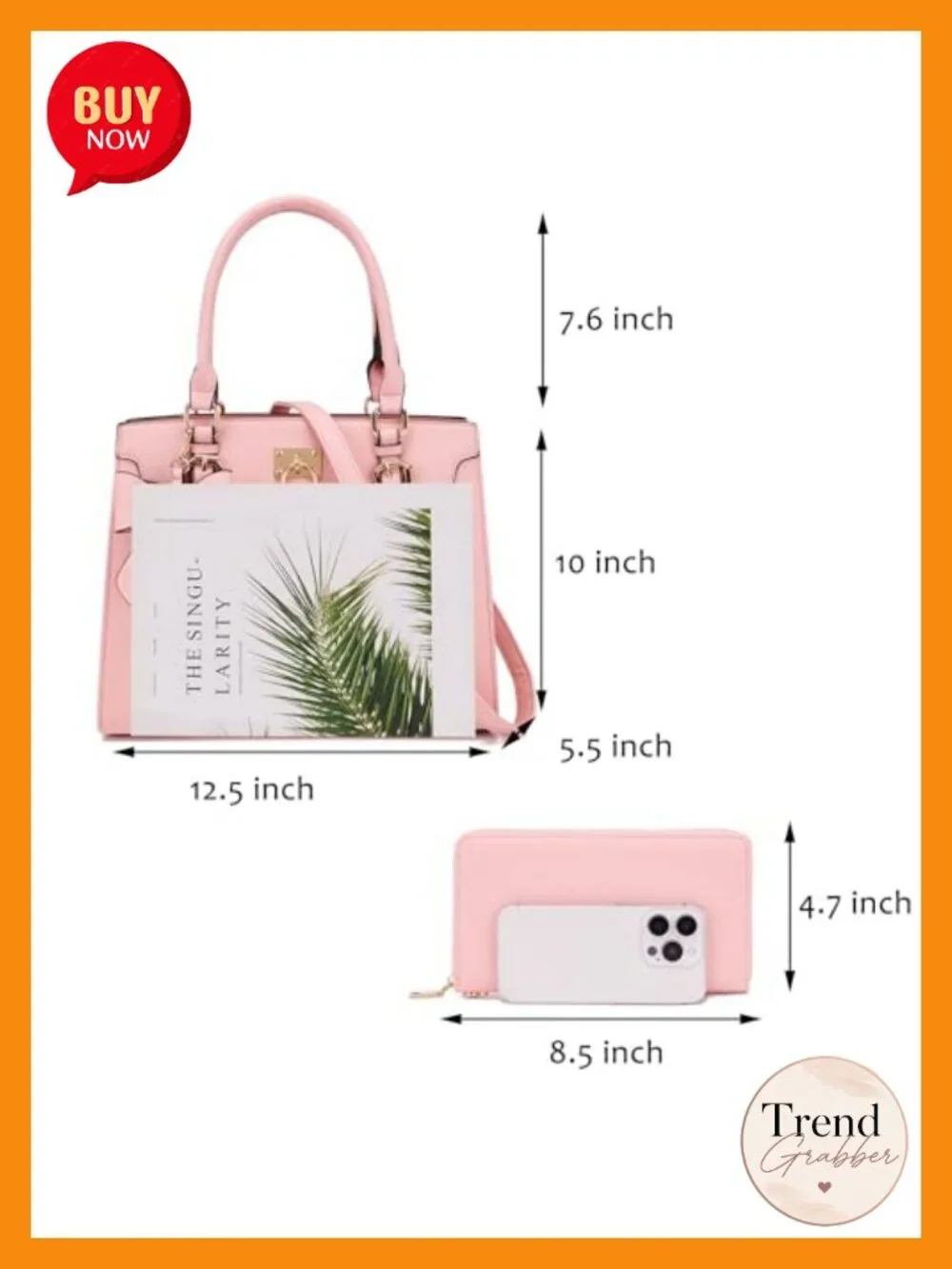 Vegan PU Leather Satchel Tote Shoulder Handbag Wallet Set RFID Clutch